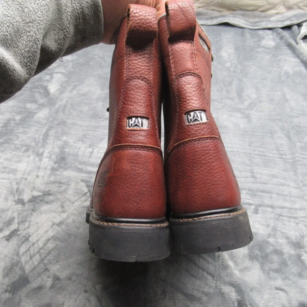 Caterpillar Work Boots Mens 13 Brown EH Remington Steel Toe Leather Safety‎ NEW
